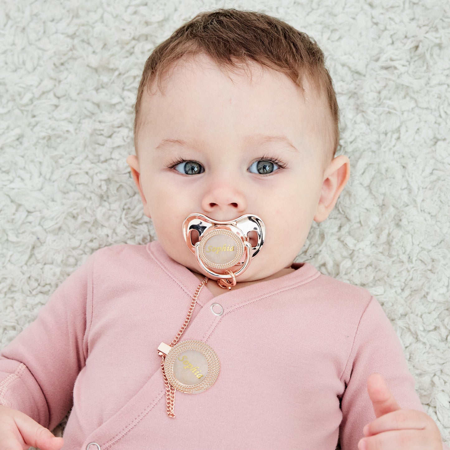 MIYOCAR Personalized any name 18 colors Rose gold bling pacifier and pacifier clip BPA free dummy Luxury unique design pacifier PPG