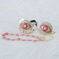 MIYOCAR pink Bling evil eye pacifier and clip set pacifier chain holder bling colorful sweet evil eye pacifier