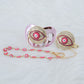 MIYOCAR pink Bling evil eye pacifier and clip set pacifier chain holder bling colorful sweet evil eye pacifier