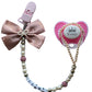 Custom Pacifier and Bling Pacifier Clip Set with Name for Baby Girl and Boy Ideal Gift for Baby Shower