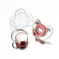 Miyocar Luxurious Rose Gold Pacifier(2pcs) Bring 6 Replacement Silicone Teat Includes All Size for Boy and Girl Baby Shower Gift