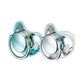 Miyocar Luxurious Silver Blue Pacifier(2pcs) Bring 6 Replacement SiliconeTeat Include All Size for Boy and Girl Baby Shower Gift