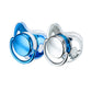 Miyocar Custom Silver Blue Pacifier(2pcs) with Name Bring 6 Replacement Teat Include All Size Personalized Boy Girl Baby Shower