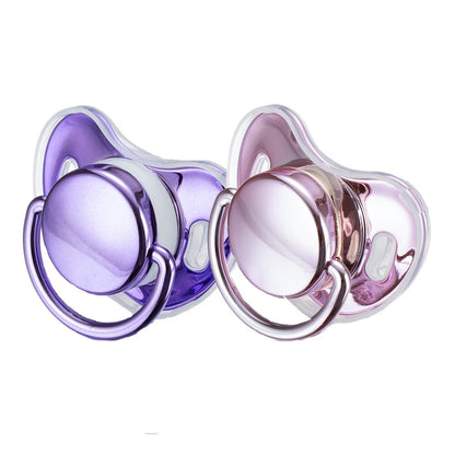 Miyocar Luxurious Purple Pacifier(2pcs) Bring 6 Replacement Silicone Teat Include All Size for Boy and Girl Baby Shower Gift