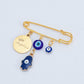 Miyocar Custom Lovely Gold Pin Unique Design Personalized with Protective Evil Eye Design Gift for Baby Shower Bring Good Luck