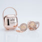 MIYOCAR personalized any name rose gold bling pacifier and clip pacifier box set BPA free dummy Luxury