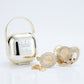 MIYOCAR custom made gold white bling pacifier and clip pacifier box set BPA free dummy Luxury