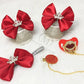 MIYOCAR red lip bling pacifier and clip set with princess red bow bling first walker shoes set unique sexy baby shower set C1