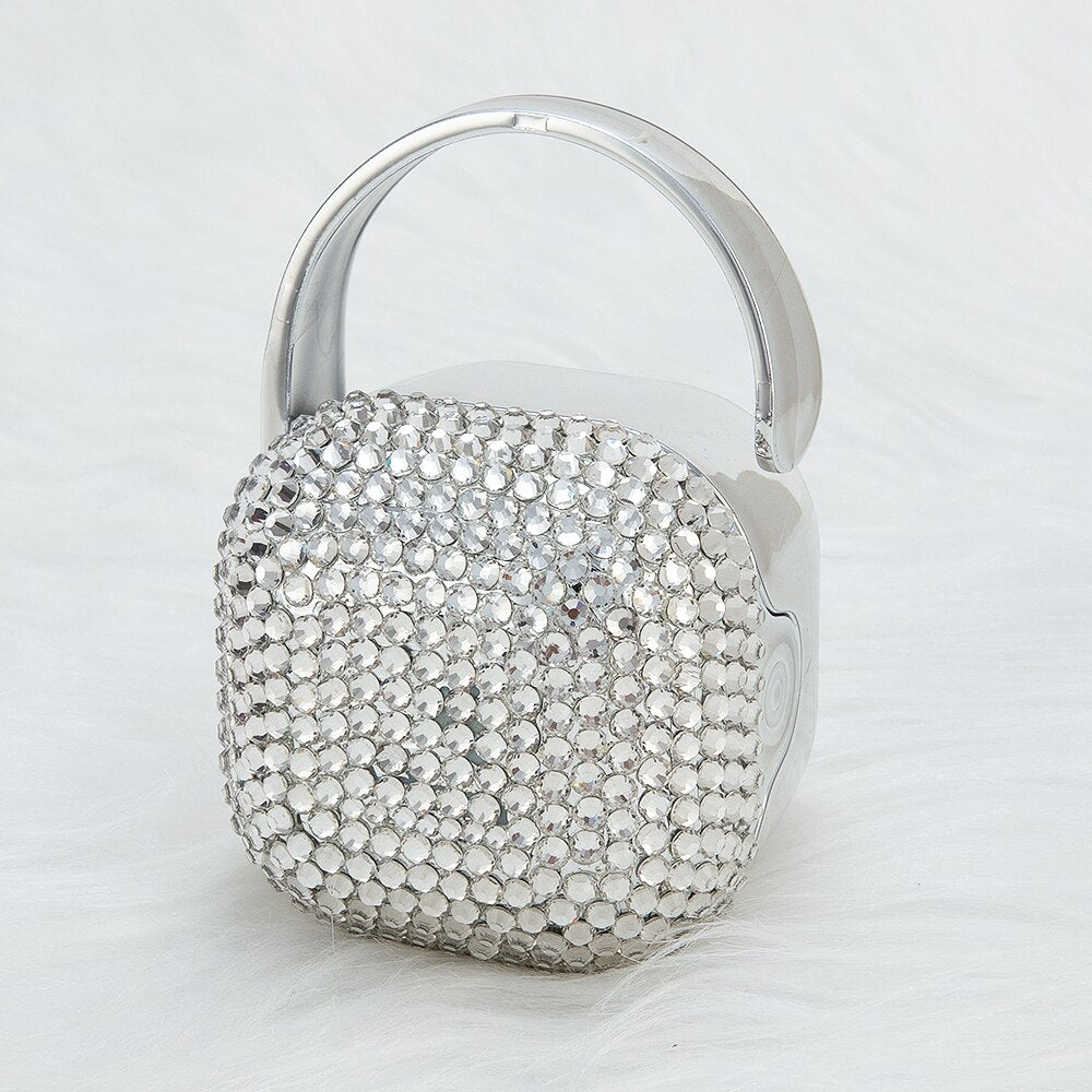 MIYOCAR bling silver Metallic bling pacifier box pacifier holder BPA free Luxury baby shower gift