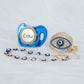 MIYOCAR personalized evil eye pacifier and clip set pacifier chain holder bling colorful lovely evil eye pacifier AEYE-C