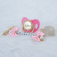 MIYOCAR Personalized any name bling pacifier and pink bow pacifier clip BPA free dummy bling unique design perfect gift