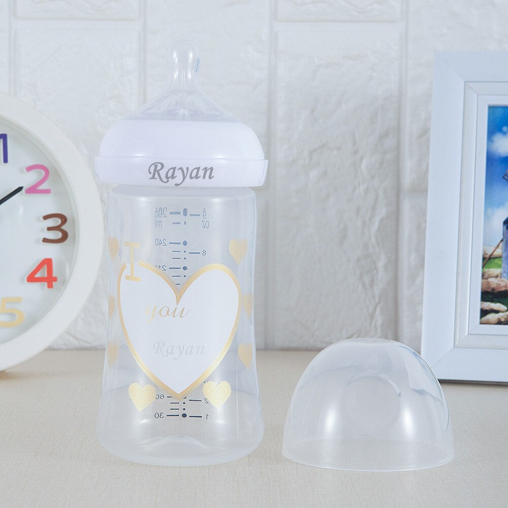 MIYOCAR personalized baby bottle BPA free plastic 260ml and 150ml bottle unique gift for baby lovely baby bottle feeding bottle