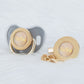 MIYOCAR Bling custom pacifier and clip set gold collection