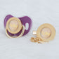 MIYOCAR Bling custom pacifier and clip set gold collection
