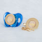 MIYOCAR Bling custom pacifier and clip set gold collection